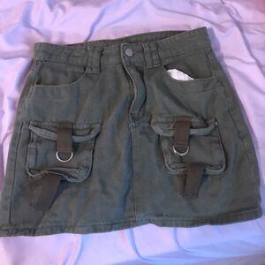 Skirt army green denim